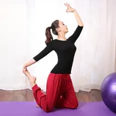 Primavera verão novo estilo de manga média em torno do pescoço Yoga terno feminino fino-ajuste mais magro olhar Fitness