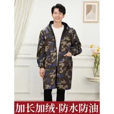 Blusa de lã de inverno quente espessada estendida sobre o joelho jaqueta masculina avental longo casaco roupas de proteç