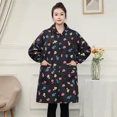 Macacão feminino forro engrossado impermeável à prova de óleo adulto inverno novo estilo casaco avental cozinha doméstic