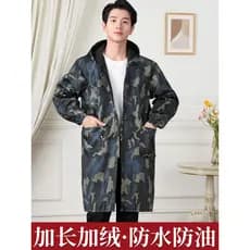Macacão masculino forro de lã adulto inverno engrossado impermeável à prova de óleo avental roupas de proteção camuflage