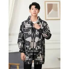 Macacão adulto masculino fino primavera impermeável à prova de óleo roupas de proteção doméstica casaco de manga comprid