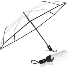 Guarda-chuva Transparente Portátil com Abertura e Fechamento Automático, Compacto e Dobrável, Grande, para Casamentos, p