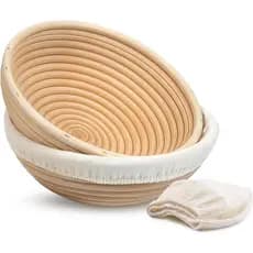 Cesto de fermentação de pão Kook Banneton, cesto artesanal para fazer pão fermentado, cesto de rattan tecido à mão de 9