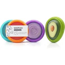 SOOPLEU Armazenamento de Abacate e Armazenamento de Cebola - Conjunto de 4 Recipientes Reutilizáveis para Produtos Fresc