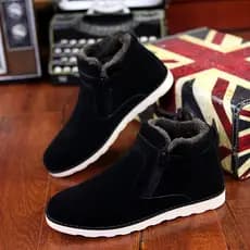 W Botas de neve de inverno Botas masculinas de pele integrada sapatos de pão forro de lã masculino botas de algodão quen