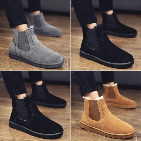 Botas de neve masculinas de inverno sapatos masculinos forro de lã botas quentes à prova dwaterproof água Martin botas d