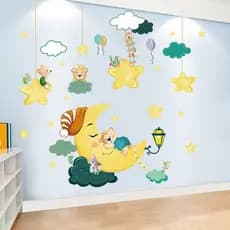 Anel de jardim de infância Material de criação sala de aula decoração de parede pintura tema quarto das crianças adesivo