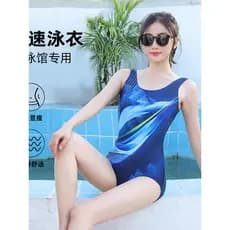 Maiô feminino tamanho grande triângulo Boxer maiô de uma peça maiô especial para piscina corrida T