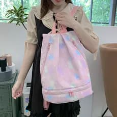 Novo estilo saco de natação feminino seco molhado separação à prova dwaterproof água mochila esportes Fitness dedicado c
