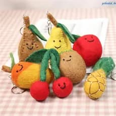 zebeidd Porta-Chaves Feltro 3D Pingente Frutas , Corrente Versátil Para Telefone