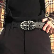 Retro Cruz Fivela Em Relevo Cinto Masculino Y2k Punk Cintura Boate Calças Decorativo Para Jeans Acessórios