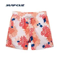 Surfcuz estilo Coral verão shorts masculinos à beira-mar férias de secagem rápida praia shorts de natação masculino forr