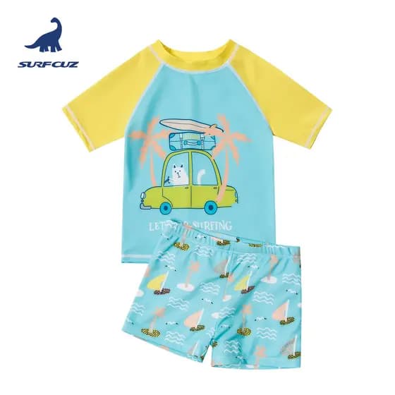 Surfcuz verão maiô infantil pequeno médio grande crianças dividir maiô de secagem rápida mundo subaquático maiô infantil