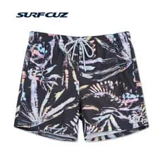 Surfcuz Shorts de praia masculinos de secagem rápida, verão, férias à beira-mar, solto, forro de tamanho grande, calção