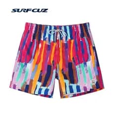 Surfcuz casal estilo calças de praia dos homens de secagem rápida à beira-mar férias shorts verão feminino shorts soltos