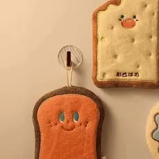 Lunaris Bonito Dos Desenhos Animados Padrão Pendurado Toalha Para Limpar As Mãos Thiening Absorvente Kawaii Macia Com La