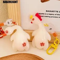NANZHIJIANT Detecte Pingente De Pato Com Mudança De Cor UV , Chaveiro Criativo Exclusivo Assado , Desenho Animado