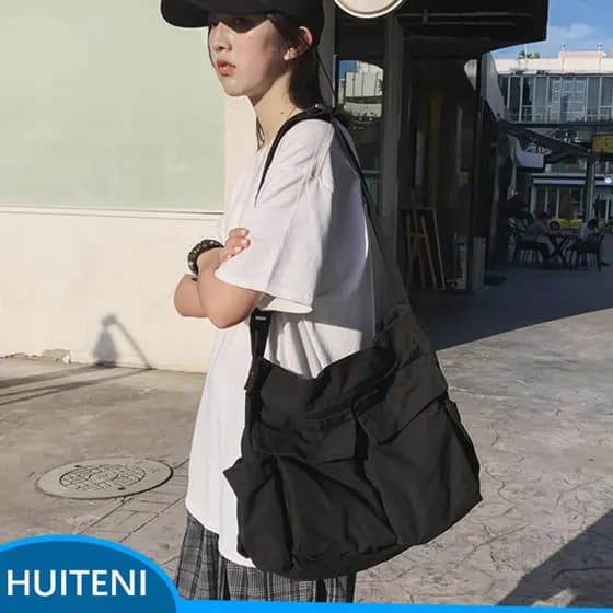 Bolsa Mensageiro Feminina Espaçosa E Moderna Para Estudantes Tamanho Único