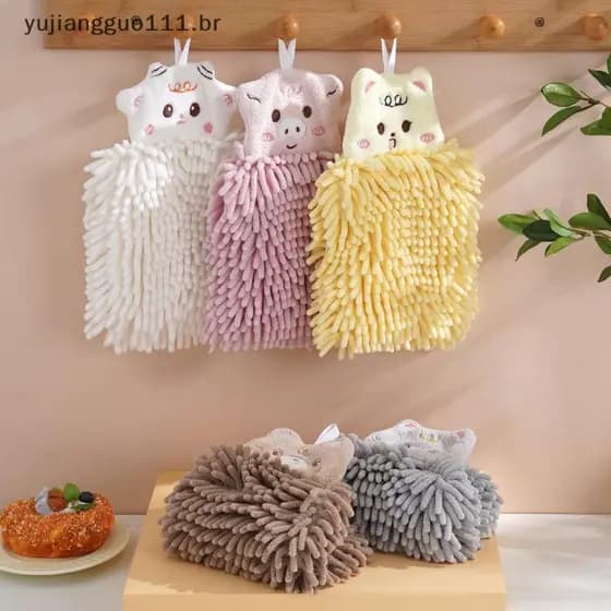 # Novo Toalha De Mão Montada Na Parede , Super Absorvente , Secagem Rápida , Pano De Limpeza De Chenille , Suprimentos D