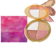 Paleta para Olhos e Maçãs do Rosto - Maquiagem para Olhos e Iluminador, Kit de Paletas de Maquiagem 4 em 1, Paleta para