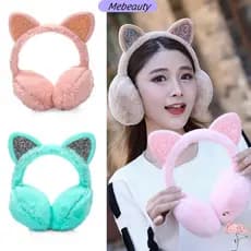 MEBEAUTYBR Protetores De Orelha Quentes De Inverno Com Lantejoulas E Fofos Para Clima Frio