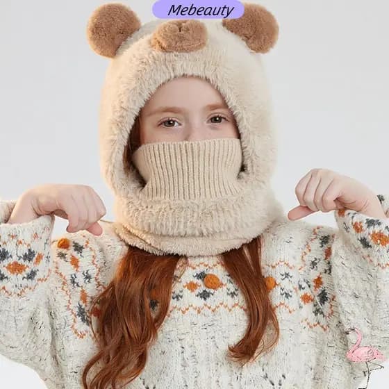 Chapéu Balaclava Infantil MEBEAUTYBR , Lenço De Pescoço De Pelúcia Grosso E Quente , Proteção Integrada Para Os Ouvidos