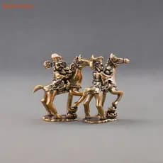 [dddxcebua] Latão O Deus Da Riqueza Equitação Cavalo Decoração De Casa Estatueta Em Miniatura Estátuas De Ornamento De A