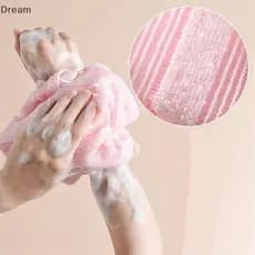 < Dream > Japonês Esfregando Pano De Banho Escova De Toalha De Náilon Para Toalhas Traseiras Esfoliante Chuveiro Esponja