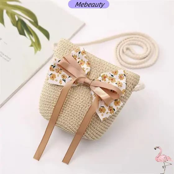 MEBEAUTYBR Bolsa De Chapéu De Palha Infantil , Sol Fofo Respirável , Protetor Solar Verão Aba Grande Crianças Meninas