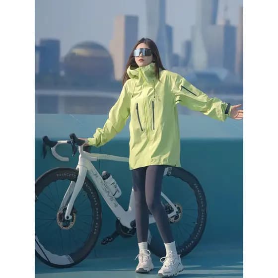 Vitalidade verde jaqueta ao ar livre feminina 2025 nova jaqueta à prova de vento impermeável High-End ciclismo jaqueta e