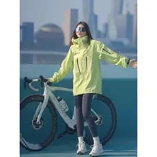 Vitalidade verde jaqueta ao ar livre feminina 2025 nova jaqueta à prova de vento impermeável High-End ciclismo jaqueta e