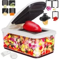 Cortador de Legumes RüK, Cortador de Legumes Extra Grande, Cortador de Alimentos Multifuncional 10 em 1 - 6 Lâminas, 4 E
