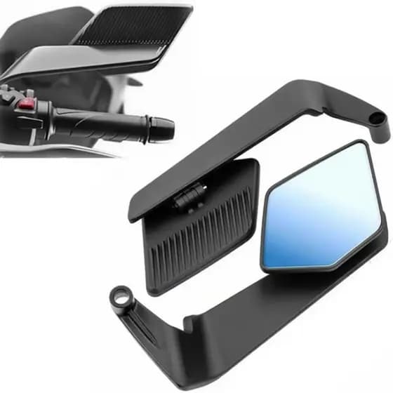 Espelho Retrovisor New Airfoil Asa De Vento Esportivo Universal HONDA/YAMAHA AerodinâMico Hd Amplo