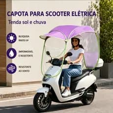 Capota para Scooter Elétrico, Proteção Solar e Chuva, Cobertura Antivento para Motocicleta