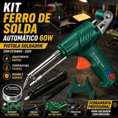 Kit De Ferro De Solda Automático 60W 220V Pistola Com Ferramenta De Reparo De Estanho