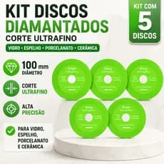 Kit De Disco De Corte De Diamante 100mm Ultrafino Para Cortar Vidro , Espelho , Porcelana E Azulejos Cerâmicos Com Alta