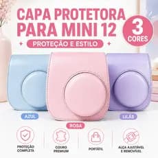 Capa Protetora De Couro Para Fujifilm Instax Mini 12 Com Alça Ajustável Removível , Portátil Câmera