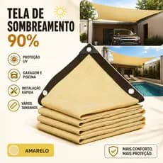 Pano De Sombra Amarelo 90 % Para Garagem E Piscina , Proteção UV Instalação Rápida . Vários Tamanhos