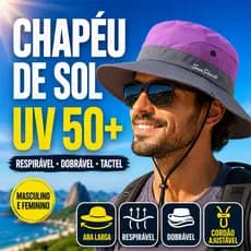 chapéu de sol praia pesca trilha camping tactel uv50+ dobrável respirável aba grande 9cm unissex