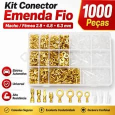 Kit De Conector Elétrico Automotivo Universal Para Fios Macho E Fêmea 2.8/4.8/6.3mm 135/1000 Peças
