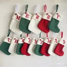 Estoque de Natal Cartas de malha Cartas de Natal Meias de Natal Árvore de Natal Saco de Natal Personalizado