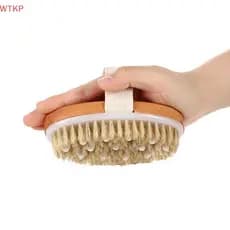 1 Pçs Esfoliante De Madeira Massagem Corporal Escova De Chuveiro Cerdas Naturais Banho Macio SPA Mulher Homem Cuidados C