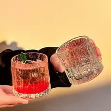 Cristal glaciar padrão Premium sentir pedra padrão copo de água de vidro suco bebida copo barra uísque bola de gelo