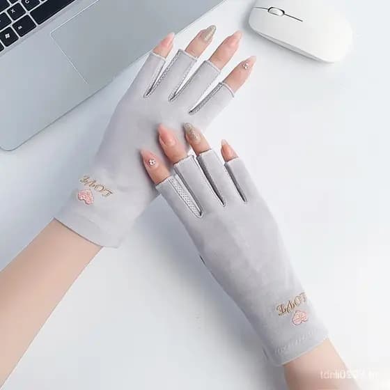 Luvas de Meio Dedo MOLANDOGO para Proteção Solar Feminina Verão Condução UV Design de Algodão Fino Ciclismo Antiderrapan