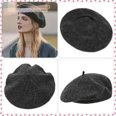 Chapéu De Boinas De Lã LUCKY-SUSAN1 , Boné Liso Retrô Elegante , Quente , Cor Sólida , Artista Francês Feminino