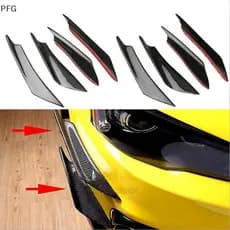 PFG 4 Unidades De Fibra De Carbono Para Pára-Choque De Carro Barbatana Canard Divisor Difusor Spoiler Ar FG