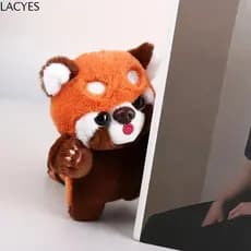 LACYES Kawaii Animal Pingente De Pelúcia , Brinquedos Macios Panda Vermelho Chaveiro Dos Desenhos Animados Bonito Plushi
