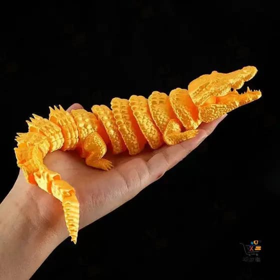 Modelo de Crocodilo 3D Impresso em 3D com Articulações Móveis, Acessório Decorativo Criativo, Modelo Realista de Réptil