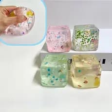 Brinquedo Macio de Apertar em Forma de Cubo de Gelo de Maltose de Retorno Lento para Alívio do Estresse em Crianças, Blo