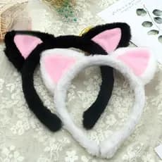 Acessório de cabeça macio, material macio, design de orelhas de gato, adequado para Halloween, festas à fantasia, bailes